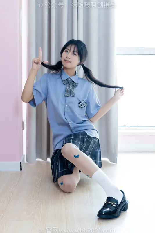 [BoBoSocks袜啵啵] NO.508 奶油-皮鞋、白棉袜、蝴蝶薄肉丝（脚尖微加固款）、jk制服（花絮版） - BoBoSocks袜啵啵